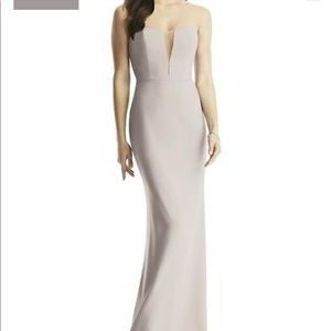 Dessy Group Taupe Strapless Evening Gown